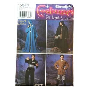 Simplicity Sewing Pattern 5840 Mens XS-XL Anakin Obi Wan Kenobi Amidala UNCUT